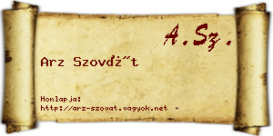 Arz Szovát névjegykártya